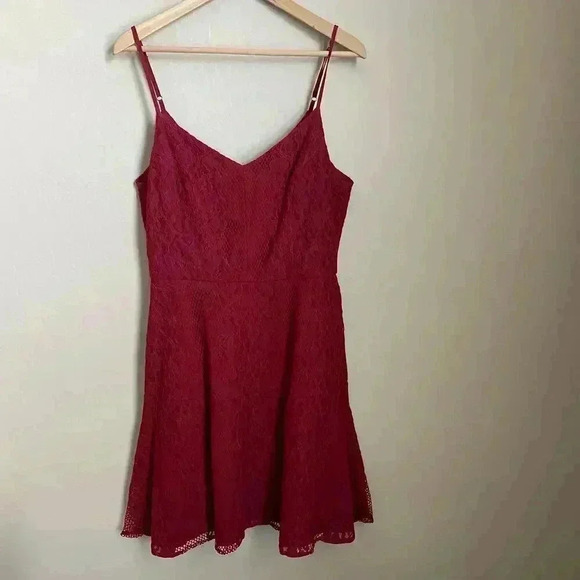 Adelyn Rae Red Lace Skater Dress Size Large - Picture 1 of 16